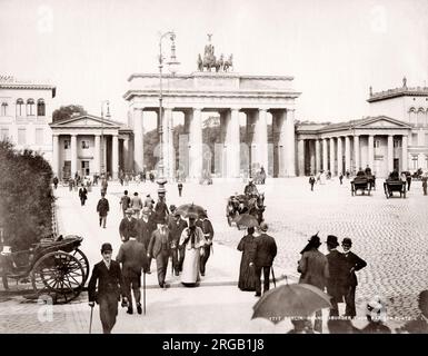 C.1890's Allemagne - la porte de Brandebourg Berlin Banque D'Images