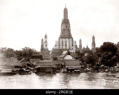 Wat Arun, le Wat, à l'ouest-23 Phethburi Road Soi 15 (banque) de Thonburi, Chao Phraya, Bangkok, Thaïlande Banque D'Images