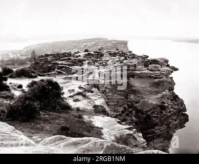 C.1880 s Australie Sydney Harbour - Les chefs Banque D'Images