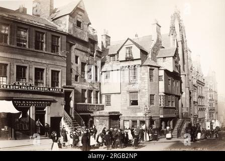 Photographie du XIXe siècle : maison John KNOX Édimbourg, Écosse, c.1890. Banque D'Images