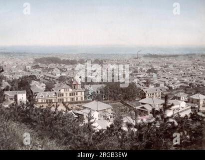 Vue panoramique de Kobe, Japon, c.1890 photo ancienne de la fin du 19th siècle Banque D'Images
