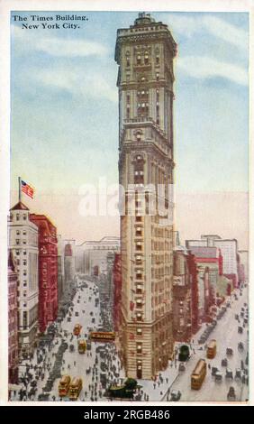 The Times Building, New York, États-Unis - situé à l'intersection de Broadway, 7e avenue et 42e rue - populairement connu sous le nom de Times Square. Banque D'Images