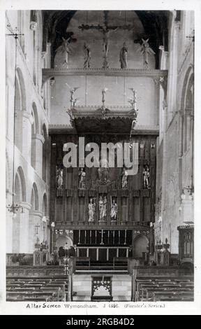 L'écran de l'autel - l'église paroissiale de St Mary et St Thomas de Canterbury, Wymondham Abbey, Wymondham, Norfolk Banque D'Images