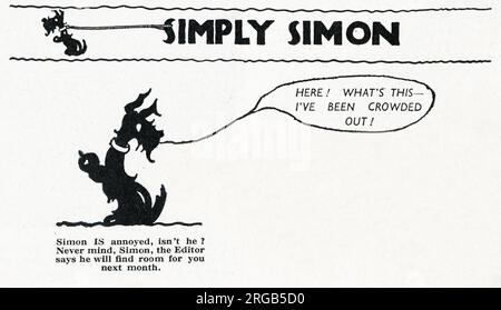 Simply Simon Cartoon Strip par Iris Chick dans Tail-Wagger-Magazine. Banque D'Images