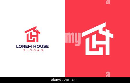 Conception de logo de maison LH ou HL. Logo immobilier LH simple et moderne Illustration de Vecteur