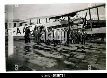 Imperial Airways 'City of Manchester' avion de type Argosy, aéroport de Croydon Banque D'Images