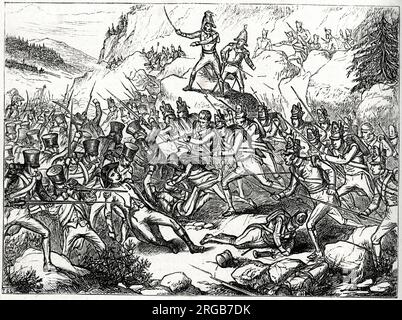 Bataille de Bussaco, district d'Aveiro, Portugal, 27 septembre 1810, menée par les Britanniques et les Portugais contre la France, dans le cadre de la guerre péninsulaire (1807-1814). Banque D'Images