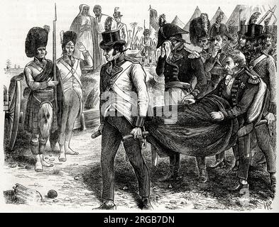 Mort du général Sir Ralph Abercromby, bataille d'Alexandrie, Égypte. Il a été blessé le jour de la bataille, le 21 mars 1801, et est mort le 28 mars. Banque D'Images