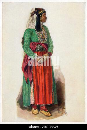 People of the Caucasus série de Max Karl Tilke - Une femme yézidie (yézidi). Les Yézidis sont une minorité endogame et majoritairement kurde (kurde du Nord), indigène des régions kurdes, qui comprend des parties de l'Irak, de l'Iran, de la Syrie et de la Turquie. Banque D'Images