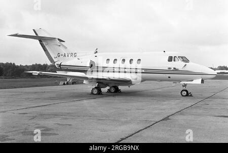 Hawker Siddeley HS-125-3B/RA G-AVRG (msn 25144), de Hawker Siddeley Aviation Ltd., à l'aéroport d'Angelholm, en Suède, le 6 mai 1971. Banque D'Images