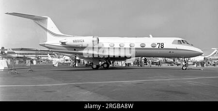 Grumman G-1159 Gulfstream II N801GA (msn ), au salon de l'air de Paris qui s'est tenu début juin 1973 à l'aéroport de Paris - le Bourget, avec série de spectacles aériens '78'. Banque D'Images