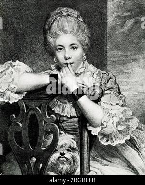 Frances Abington, actrice anglaise, dans le rôle comique de Mlle Prue, après une peinture de Sir Joshua Reynolds Banque D'Images