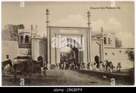 Edwardes Gate, Peshawar City, Inde britannique (maintenant au Pakistan, appelé Chowk Yadgar). Banque D'Images