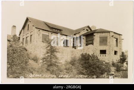 Grand Canyon Lodge, vue d'en bas, North Rim, Arizona, États-Unis Banque D'Images