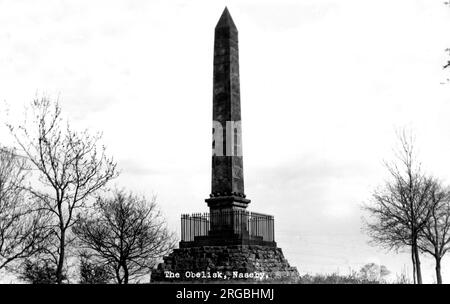 La bataille de Naseby Memorial Obélisk, Northamptonshire Banque D'Images