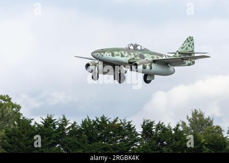 Messerschmitt me 262, arrivant à la RAF Fairford pour le Royal International Air Tattoo 2023. Banque D'Images