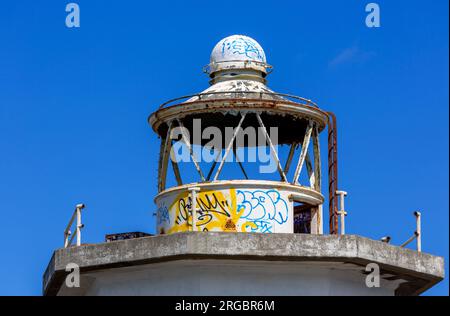 Phare de Leith West Breakwater, Édimbourg, Écosse, Royaume-Uni Banque D'Images