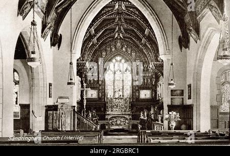 Intérieur de l'église Sandringham, Norfolk Banque D'Images