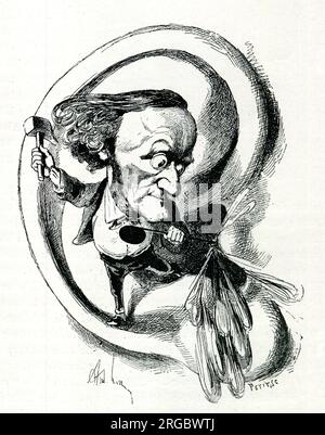 Caricature de Richard Wagner, compositeur allemand, « l'oreille de l'Univers » Banque D'Images