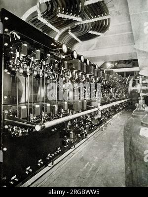 La vaste salle des machines de RMS Queen Mary Banque D'Images