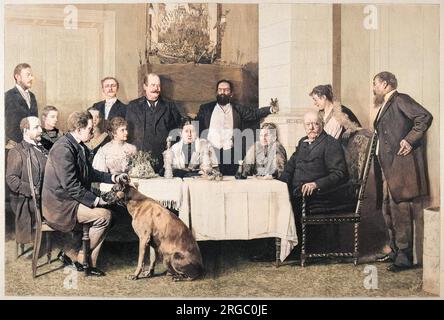 Otto Eduard Leopold Bismarck (1815 - 1898). Photographie de l'homme d'État, avec sa famille. Banque D'Images