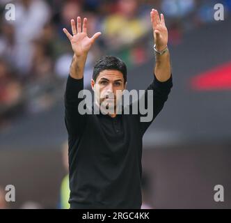 Londres, Royaume-Uni. 06 août 2023. 06 août 2023 - Arsenal - Manchester City - FA Community Shield - Stade de Wembley. Mikel Arteta, directeur de l'arsenal. Crédit photo : Mark pain / Alamy Live News Banque D'Images