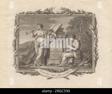 Billet pour le concert de musique vocale et instrumentale antique 1786 par Francesco Bartolozzi Banque D'Images