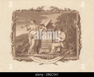 Billet pour un concert de musique vocale et instrumentale ancienne 1786 par Francesco Bartolozzi Banque D'Images