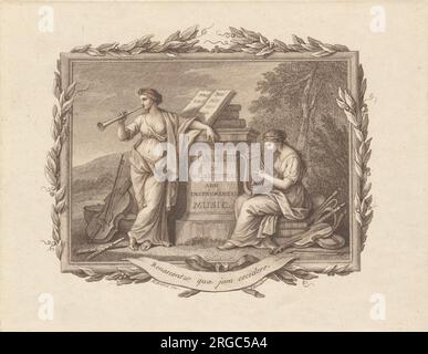 Billet pour un concert de musique vocale et instrumentale ancienne 1786 par Francesco Bartolozzi Banque D'Images