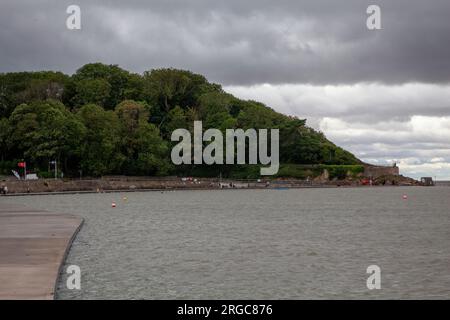 Lac marin de Clevedon la plus grande piscine à débordement d'eau de mer du monde Banque D'Images