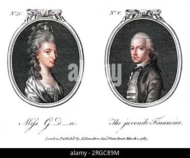 WILLIAM PITT (le plus jeune) homme d'État - en partenariat avec un Miss G--d--n... Banque D'Images