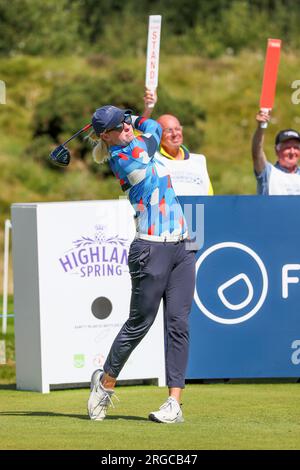 NICOLE BROCH ESTRUP, golfeuse danoise, participant au tournoi Scottish Women's Open, qui se déroule au parcours de golf Dundonald Links, Irvine, Banque D'Images