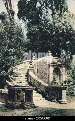 Rome - Tivoli - escalier dans les jardins de la Villa d'Este Banque D'Images