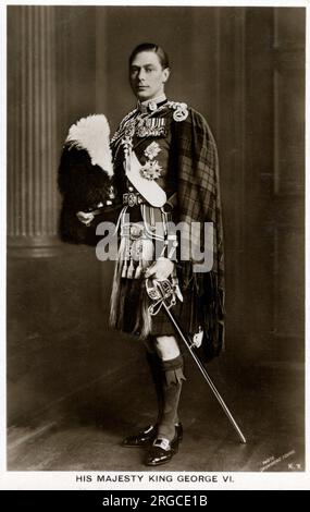 Roi George VI (1895-1952) en uniforme militaire des Highlands (photographie probablement prise lorsque le roi était duc d'York, vers le milieu des années 1920). Banque D'Images