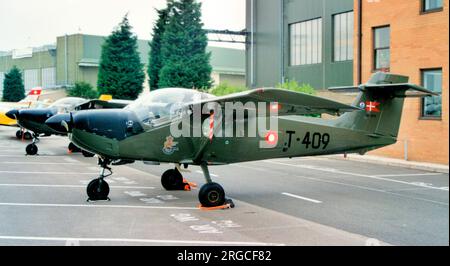 Flyvevabnet - Saab MFI-17 supporter T-409 (msn 15-209), à RAF Waddington. (Flyvevabnet - Royal Danish Air Force). Banque D'Images