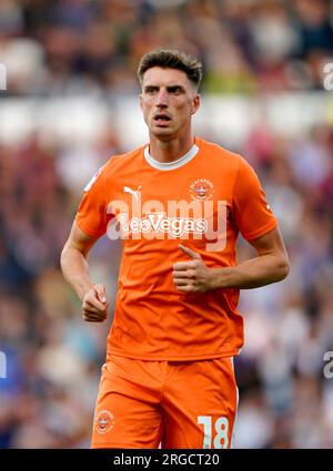 Jake Beesley de Blackpool lors du match de premier tour de la Carabao Cup au Pride Park, Derby. Date de la photo : mardi 8 août 2023. Banque D'Images