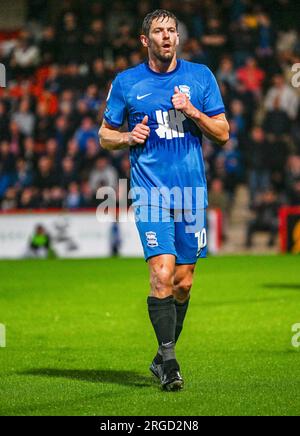 Whaddon Road, Cheltenham, Gloucestershire, Royaume-Uni. 8 août 2023. EFL Carabao Cup football, Cheltenham Town contre Birmingham City ; Lukas Jutkiewicz de Birmingham City crédit : action plus Sports/Alamy Live News Banque D'Images