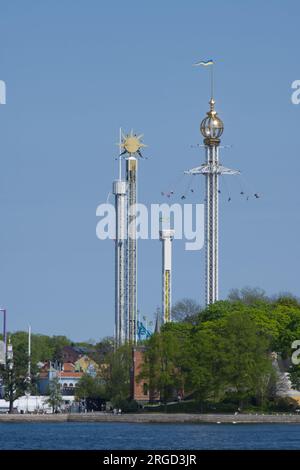 Parc d'attractions Gröna Lund Djurgården Stockholm, Suède Banque D'Images