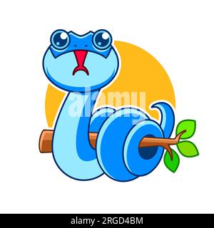 Snake illustration silhouette. Serpent noir isolé sur un fond blanc. Vector tattoo design. Illustration de Vecteur