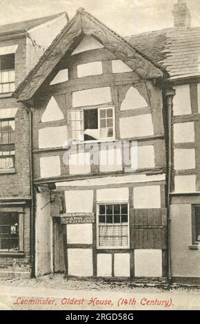 Maison la plus ancienne de Leominster, Herefordshire, datant du 14e siècle. Banque D'Images