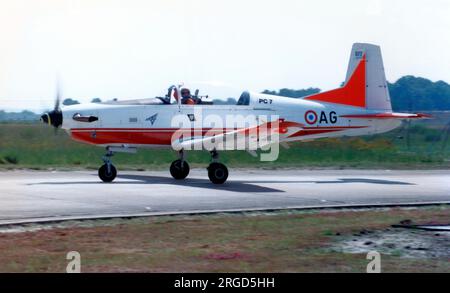 Armee de l'Air - Pilatus PC-7 Turbo Trainer 577 - AG (msn 577). (Armée de l'Air - Armée de l'Air française) Banque D'Images