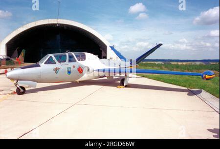 Armée de l'air Belge - Fouga cm.170-1 Magister MT33 (msn 290), de l'équipe d'étalage acrobatique Diables Rouge (Red Devils). Banque D'Images