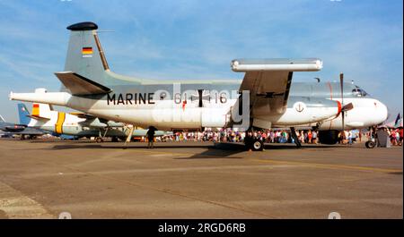 Marineflieger - Breguet BR.1150 Atlantic 61+16 (msn 32), de MFG-3, à Mildenhall - Fête aérienne - 25 juin 1996. (Marineflieger - Aviation navale allemande) Banque D'Images