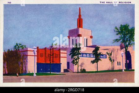 Century of Progress - exposition universelle de Chicago, 1933 - Chicago, Illinois, USA - The Hall of religion. Banque D'Images