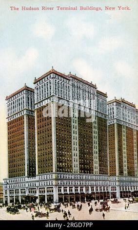 Le Hudson River terminal Buildings, New York, États-Unis. Banque D'Images