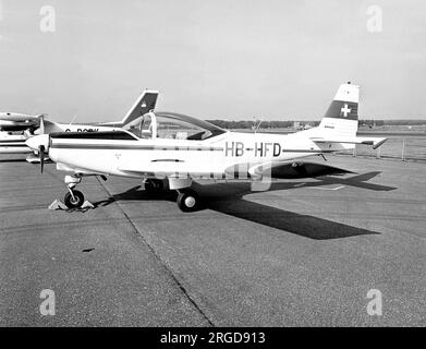 FFA AS.202 Bravo HB-HFD (msn 023), au SBAC Farnborough Airshow, du 5-12 au 27 septembre 1976. Banque D'Images