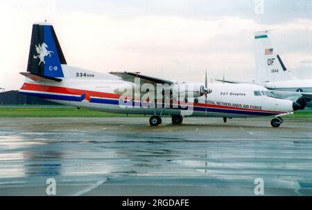 Koninklijke Luchtmacht - Fokker F-27-300M Troopship C-8 (msn 10158), du 334e Escadron. (Koninklijke Luchtmacht - Royal Netherlands Air Force). Banque D'Images