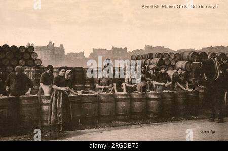 Scottish Fisher Girls - Scarborough, North Yorkshire. Banque D'Images