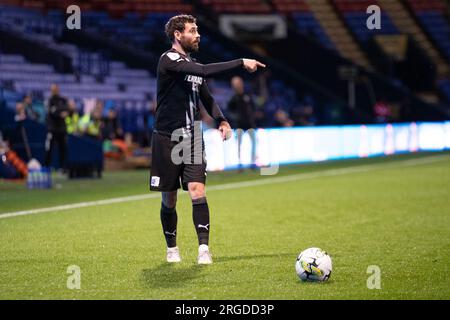 David Worrall #7 de Barrow AFC gesticule lors de la première ronde nord de la Carabao Cup entre Bolton Wanderers et Barrow au Toughsheet Community Stadium, Bolton le mardi 8 août 2023. (Photo : Mike Morese | MI News) crédit : MI News & Sport / Alamy Live News Banque D'Images