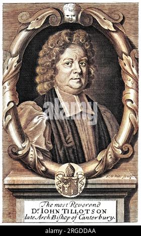 JOHN TILLIOTSON (1630 - 1694), churchman anglais, archevêque de Canterbury. Banque D'Images
